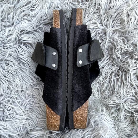 Black Suede Cross-Strap Women’s Sandals - Picture 5 of 10